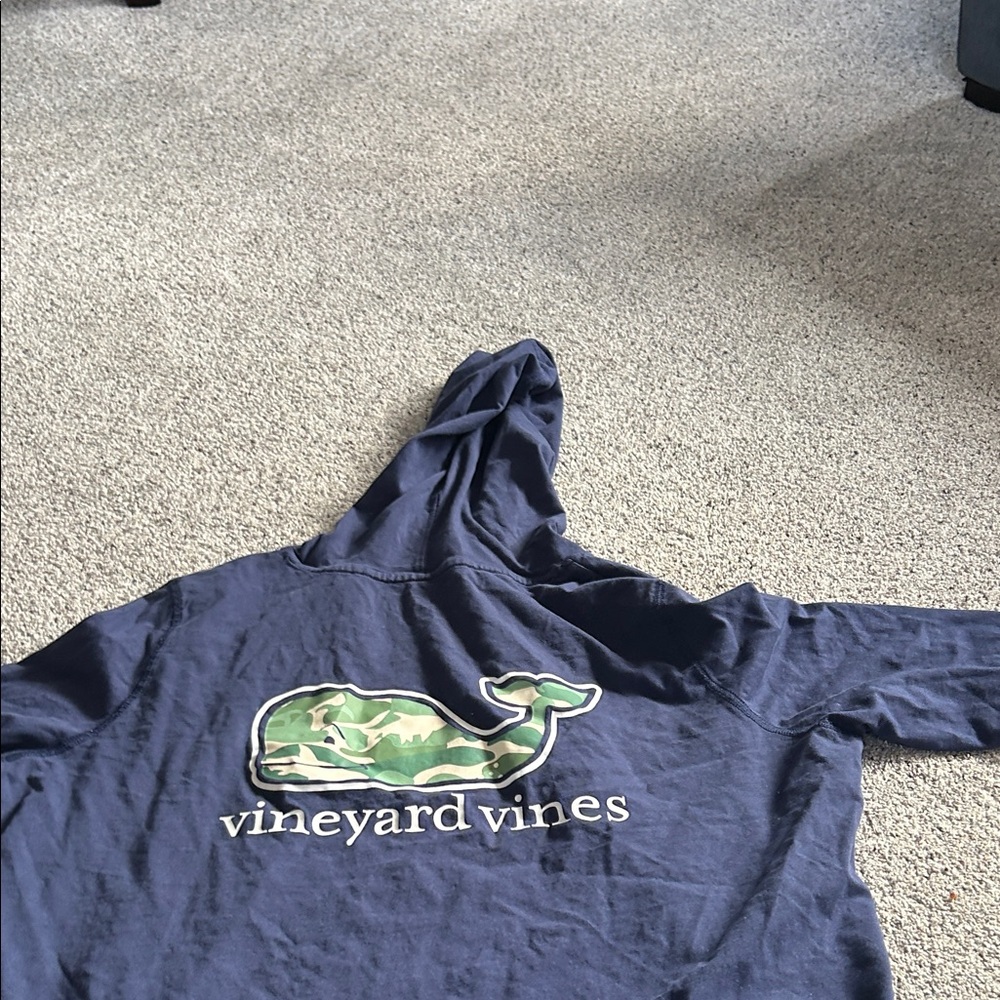 Vineyard Vines Dark Blue Hoodie with Green Logo - Picture 5 of 5